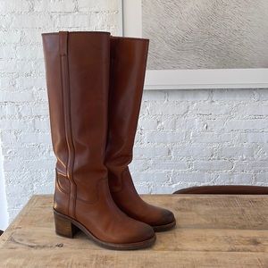 Isabel Marant Seenia Leather Knee High Boots - Tan, Size 39